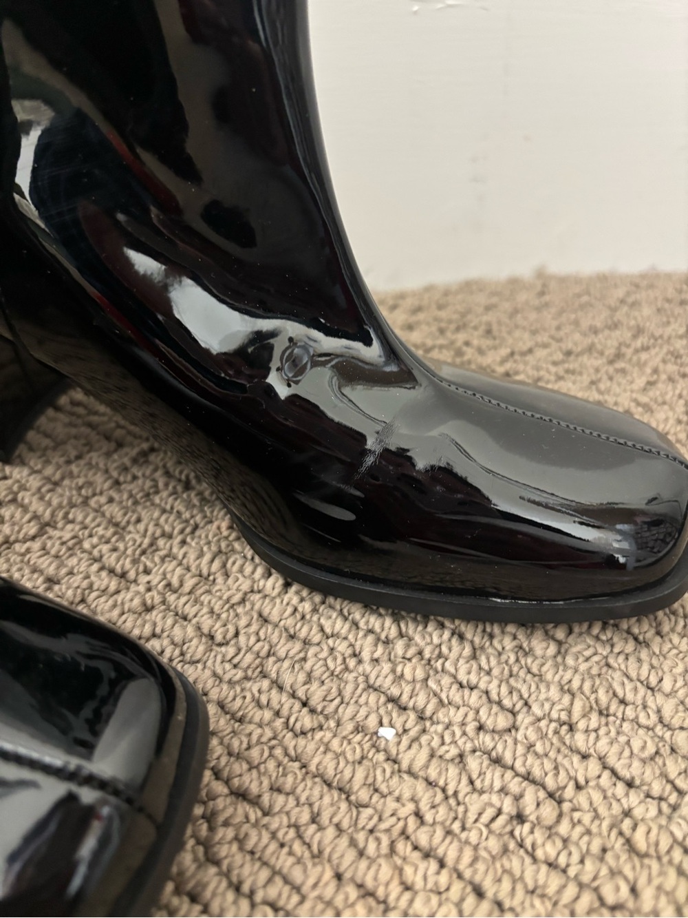 Zara patent leather knee high boots in black - Picture 4 of 11